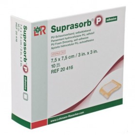 Pansament absorb. autoadeziv cu PU, Suprasorb P, 7,5 x 7,5 (4 x 4) cm, 10 buc/cut