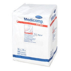 Comprese nesterile MEDICOMP Extra 6 straturi, 10 cm x 10 cm, 100 buc/pachet