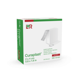 Plasture pentru injectii - Curaplast® sensitive - REF 30625 - predecupat 4×2 cm, rola cu 250 buc