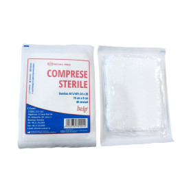 Comprese sterile din tifon 10cm x 8cm - 48 straturi - Help