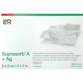 Pansament antimicrobian din alginat de calciu Suprasorb® A + Ag - 5 × 5 cm – Ref.149265 - 10 buc/cutie