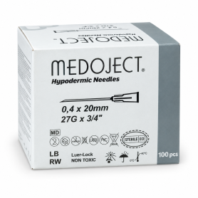 Ace hipodermice sterile 27G 3/4" (0,4x20mm) MEDOJECT- gri - 100 buc
